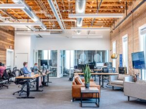 A web design company's office space.