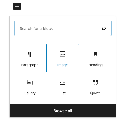 Add an image block to your post.