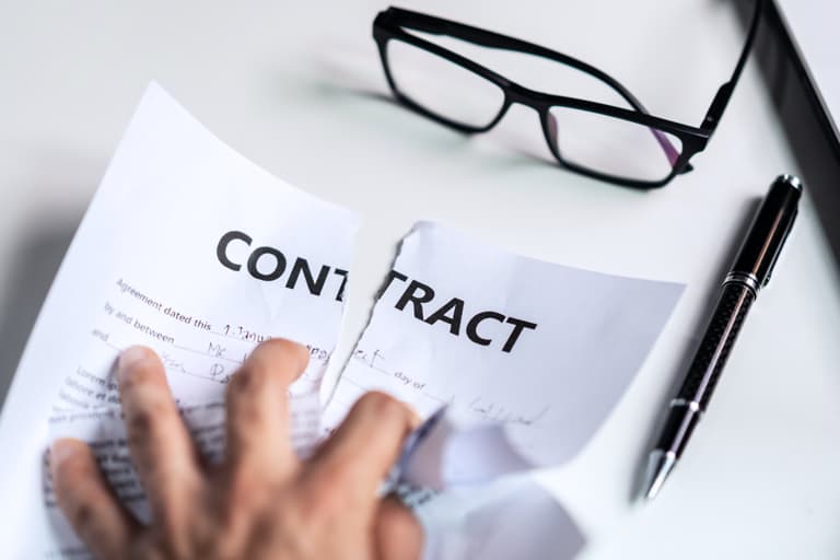 Torn up contract.