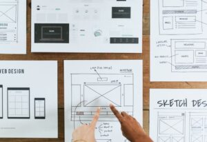 Pay monthly web design wireframe.