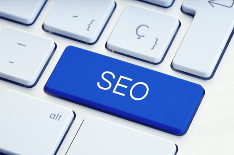 SEO key on a Mac keyboard.